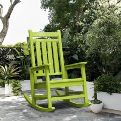HDPE Apple Green Adirondack Rocking Chair (1-Pack) -More Furniture Store plastic adirondack chairs perac hd apple 44 1000