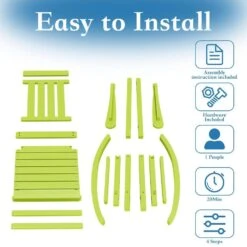 HDPE Apple Green Adirondack Rocking Chair (1-Pack) -More Furniture Store plastic adirondack chairs perac hd apple 4f 1000