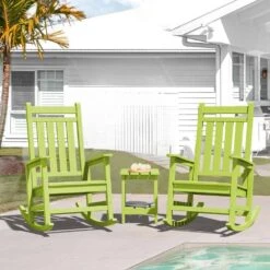 HDPE Apple Green Adirondack Rocking Chair (1-Pack) -More Furniture Store plastic adirondack chairs perac hd apple fa 1000