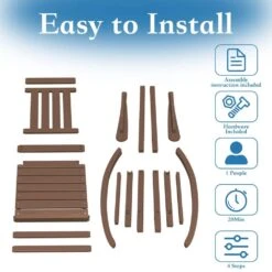 HDPE Brown Adirondack Rocking Chair (1-Pack) -More Furniture Store plastic adirondack chairs perac hd brown 1f 1000