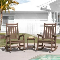 HDPE Brown Adirondack Rocking Chair (1-Pack) -More Furniture Store plastic adirondack chairs perac hd brown fa 1000