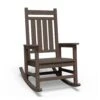 HDPE Coffee Brown Adirondack Rocking Chair (1-Pack)
