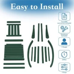 HDPE Dark Green Adirondack Rocking Chair (1-Pack) 9 HDPE Dark Green Adirondack Rocking Chair (1-Pack) -More Furniture Store plastic adirondack chairs perac hd green 1f 1000