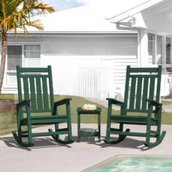 HDPE Dark Green Adirondack Rocking Chair (1-Pack) 11 HDPE Dark Green Adirondack Rocking Chair (1-Pack) -More Furniture Store plastic adirondack chairs perac hd green fa 1000