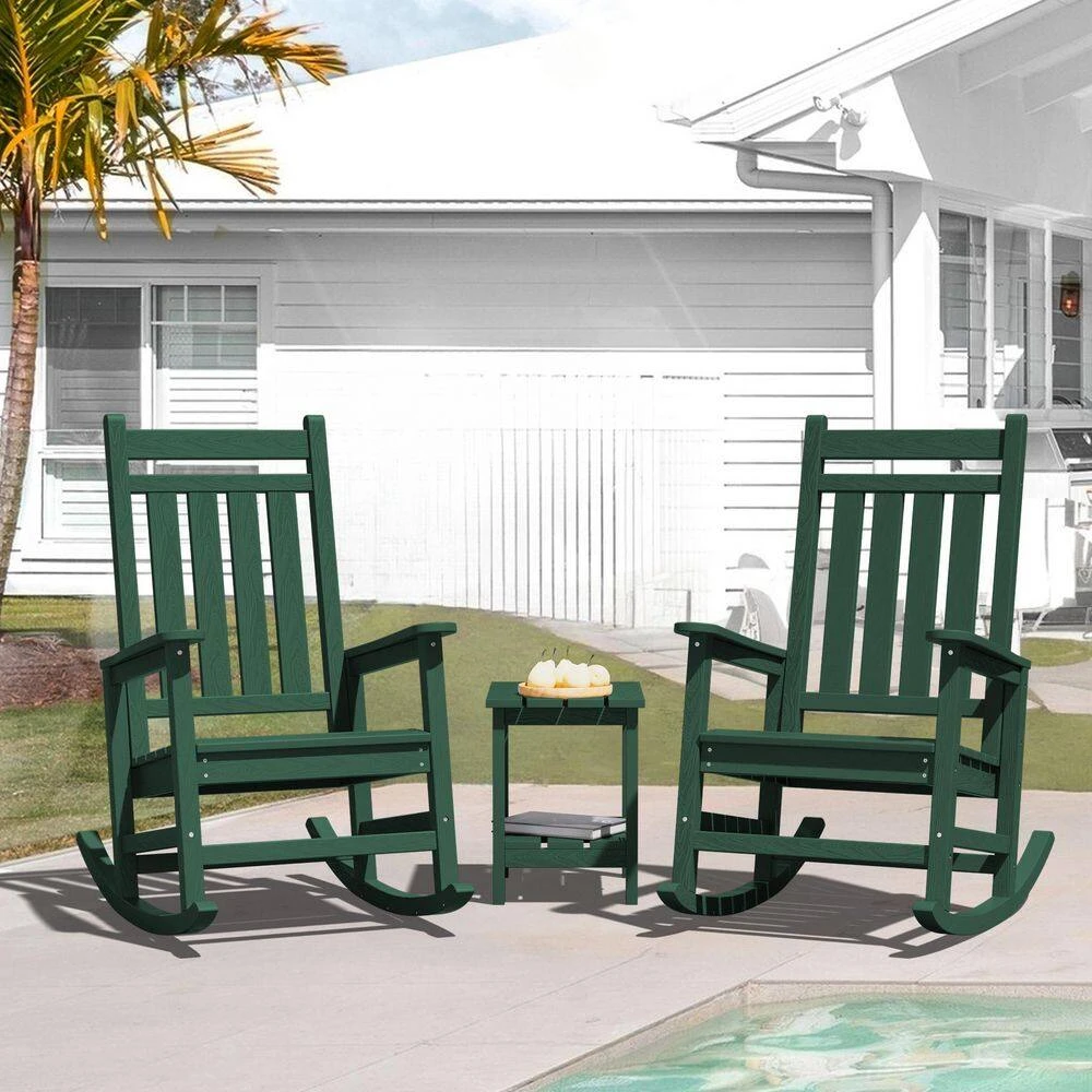 HDPE Dark Green Adirondack Rocking Chair (1-Pack) 6 HDPE Dark Green Adirondack Rocking Chair (1-Pack) - Image 6