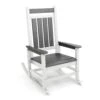 HDPE Gray And White Adirondack Rocking Chair (1-Pack)