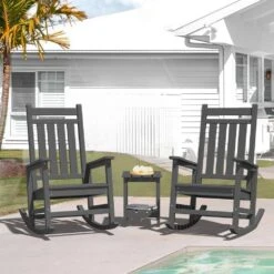 HDPE Gray Adirondack Rocking Chair (1-Pack) 11 HDPE Gray Adirondack Rocking Chair (1-Pack) -More Furniture Store plastic adirondack chairs perac hd gy 31 1000