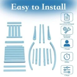 HDPE Light Blue Adirondack Rocking Chair (1-Pack) -More Furniture Store plastic adirondack chairs perac hd lblue 1f 1000