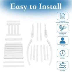 HDPE White Adirondack Rocking Chair (1-Pack) -More Furniture Store plastic adirondack chairs perac hd wt 1f 1000