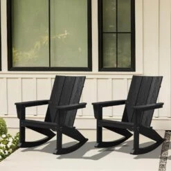 Modern Rocking Plastic Outdoor Adirondack Chair In Black 15 Modern Rocking Plastic Outdoor Adirondack Chair In Black -More Furniture Store plastic adirondack chairs peyyy black 31 1000