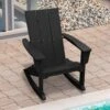 Modern Rocking Plastic Outdoor Adirondack Chair In Black