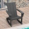 Modern Rocking Plastic Outdoor Adirondack Chair In Gray