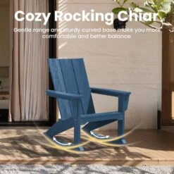 Modern Rocking Plastic Outdoor Adirondack Chair In Navy 14 Modern Rocking Plastic Outdoor Adirondack Chair In Navy -More Furniture Store plastic adirondack chairs peyyy navy 76 1000