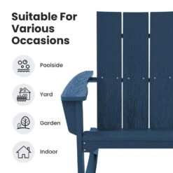 Modern Rocking Plastic Outdoor Adirondack Chair In Navy 13 Modern Rocking Plastic Outdoor Adirondack Chair In Navy -More Furniture Store plastic adirondack chairs peyyy navy fa 1000