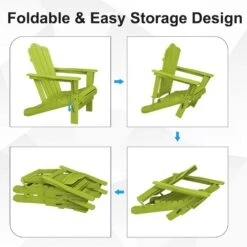 HDPE Classic Apple Green Folding Plastic Adirondack Chair (1-Pack) 10 HDPE Classic Apple Green Folding Plastic Adirondack Chair (1-Pack) -More Furniture Store plastic adirondack chairs psqwy appleg 4f 1000