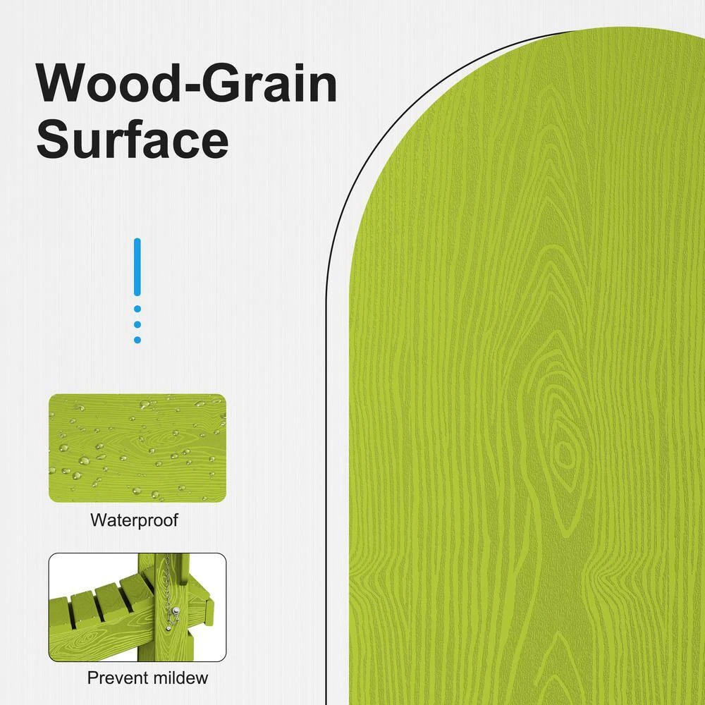 HDPE Classic Apple Green Folding Plastic Adirondack Chair (1-Pack) 7 HDPE Classic Apple Green Folding Plastic Adirondack Chair (1-Pack) - Image 7