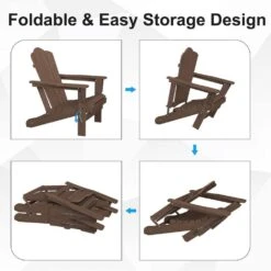 HDPE Classic Brown Folding Plastic Adirondack Chair (1-Pack) -More Furniture Store plastic adirondack chairs psqwy bgray 4f 1000