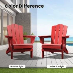 HDPE Classic Bright Red Folding Plastic Adirondack Chair (1-Pack) -More Furniture Store plastic adirondack chairs psqwy brd 31 1000