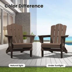 HDPE Classic Coffee Brown Folding Plastic Adirondack Chair (1-Pack) -More Furniture Store plastic adirondack chairs psqwy coffee fa 1000 1