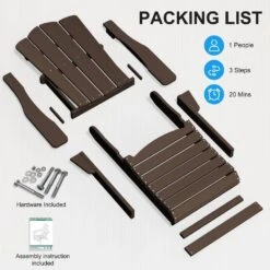 HDPE Classic Coffee Brown Folding Plastic Adirondack Chair (1-Pack) -More Furniture Store plastic adirondack chairs psqwy coffee fa 1000