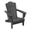 HDPE Classic Gray Folding Plastic Adirondack Chair (1-Pack)
