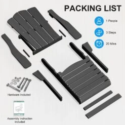 HDPE Classic Gray Folding Plastic Adirondack Chair (1-Pack) -More Furniture Store plastic adirondack chairs psqwy gray fa 1000