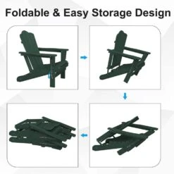 HDPE Classic Green Folding Plastic Adirondack Chair (1-Pack) -More Furniture Store plastic adirondack chairs psqwy green 4f 1000