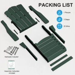 HDPE Classic Green Folding Plastic Adirondack Chair (1-Pack) -More Furniture Store plastic adirondack chairs psqwy green fa 1000