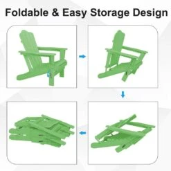 HDPE Classic Light Green Folding Plastic Adirondack Chair (1-Pack) -More Furniture Store plastic adirondack chairs psqwy lightg 4f 1000