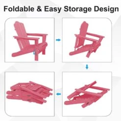 HDPE Classic Pink Folding Plastic Adirondack Chair (1-Pack) 10 HDPE Classic Pink Folding Plastic Adirondack Chair (1-Pack) -More Furniture Store plastic adirondack chairs psqwy pink 4f 1000