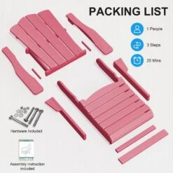 HDPE Classic Pink Folding Plastic Adirondack Chair (1-Pack) 13 HDPE Classic Pink Folding Plastic Adirondack Chair (1-Pack) -More Furniture Store plastic adirondack chairs psqwy pink fa 1000