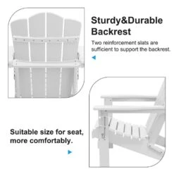 HDPE Classic White Folding Plastic Adirondack Chair (1-Pack) -More Furniture Store plastic adirondack chairs psqwy white 1f 1000