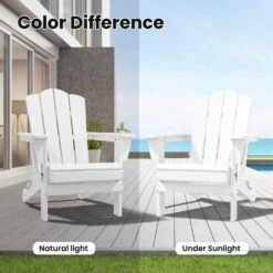 HDPE Classic White Folding Plastic Adirondack Chair (1-Pack) -More Furniture Store plastic adirondack chairs psqwy white 31 1000