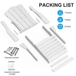 HDPE Classic White Folding Plastic Adirondack Chair (1-Pack) -More Furniture Store plastic adirondack chairs psqwy white fa 1000