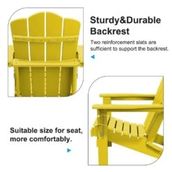 HDPE Classic Yellow Folding Plastic Adirondack Chair (1-Pack) -More Furniture Store plastic adirondack chairs psqwy yellow 1f 1000