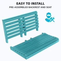 2-Person HDPE Plastic Outdoor Porch Swing In Aruba Blue -More Furniture Store porch swings pe dy aruba 44 1000