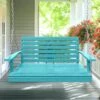 2-Person HDPE Plastic Outdoor Porch Swing In Aruba Blue