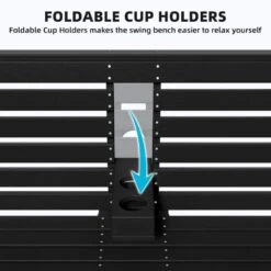 2-Person HDPE Plastic Outdoor Porch Swing In Black -More Furniture Store porch swings pe dy black 4f 1000