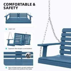 2-Person HDPE Plastic Outdoor Porch Swing In Navy -More Furniture Store porch swings pe dy navy 1f 1000