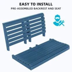 2-Person HDPE Plastic Outdoor Porch Swing In Navy -More Furniture Store porch swings pe dy navy 44 1000