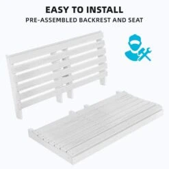 2-Person HDPE Plastic Outdoor Porch Swing In White -More Furniture Store porch swings pe dy white 44 1000