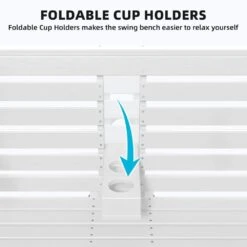 2-Person HDPE Plastic Outdoor Porch Swing In White -More Furniture Store porch swings pe dy white 4f 1000