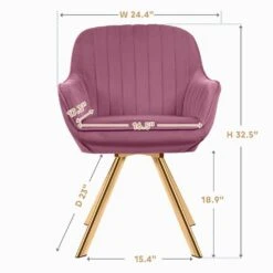 Modern Rose Purple Brushed Velvet Swivel Accent Armchair With Metal Legs For Living 14 Modern Rose Purple Brushed Velvet Swivel Accent Armchair With Metal Legs For Living -More Furniture Store purple jearey accent chairs e21zy hd pk c3 1000