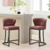 Star Stackable Plastic Red Outdoor Bar Stool (set Of 2)