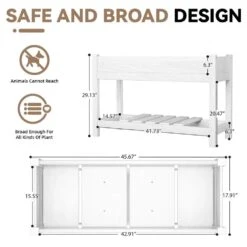 45 In. X 18 In. X 29 In. Outdoor Plastic Raised Garden Bed In White -More Furniture Store white jearey elevated garden beds tphj white 4f 1000