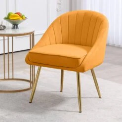 Atye 2 Piece Yellow Living Room Velvet Loveseat And Accent Chair Set -More Furniture Store yellow jearey living room sets sry dry ye 4f 1000