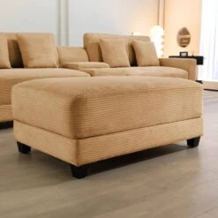 Yellow Corduroy Ottoman For Sectional Sofa -More Furniture Store yellow jearey ottomans dxrjd yellow 31 1000