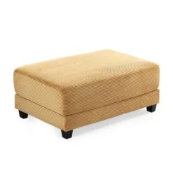 Yellow Corduroy Ottoman For Sectional Sofa -More Furniture Store yellow jearey ottomans dxrjd yellow 4f 1000