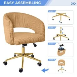 Yellow Modern Swivel And Adjustable Task Chair Tufted Office Chair With Gold Base 13 Yellow Modern Swivel And Adjustable Task Chair Tufted Office Chair With Gold Base -More Furniture Store yellow jearey task chairs e31bgy hd lye 1f 1000